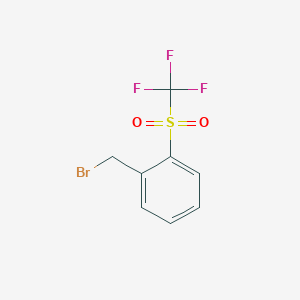 molecular formula C8H6BrF3O2S B12066839 Benzene, 1-(bromomethyl)-2-[(trifluoromethyl)sulfonyl]- CAS No. 1301739-16-1