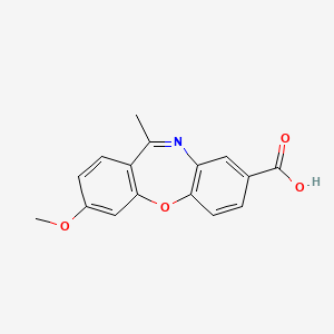 B1206688 3-Methoxy-11-methyldibenz(b,f)oxazepine-8-carboxylate CAS No. 90158-59-1