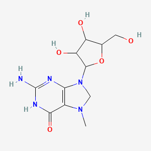 molecular formula C11H17N5O5 B12066891 2-Amino-9-[3,4-dihydroxy-5-(hydroxymethyl)oxolan-2-yl]-7-methyl-1,8-dihydropurin-6-one 