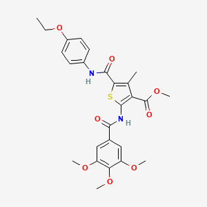 molecular formula C26H28N2O8S B12066892 Methyl 5-((4-ethoxyphenyl)carbamoyl)-4-methyl-2-(3,4,5-trimethoxybenzamido)thiophene-3-carboxylate 