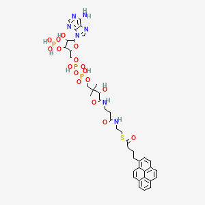 S-[2-[3-[[4-[[[5-(6-aminopurin-9-yl)-4-hydroxy-3-phosphonooxyoxolan-2-yl]methoxy-hydroxyphosphoryl]oxy-hydroxyphosphoryl]oxy-2-hydroxy-3,3-dimethylbutanoyl]amino]propanoylamino]ethyl] 4-pyren-1-ylbutanethioate