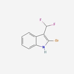 molecular formula C9H6BrF2N B12066966 2-Bromo-3-(difluoromethyl)-1H-indole 