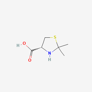 molecular formula C6H11NO2S B1206699 (4R)-2,2-Dimethyl-1,3-thiazolidine-4-carboxylic acid CAS No. 58166-38-4