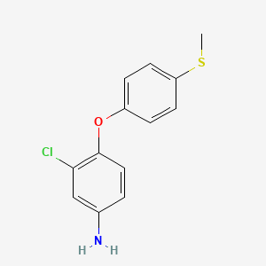 molecular formula C13H12ClNOS B12066992 Benzenamine, 3-chloro-4-[4-(methylthio)phenoxy]- CAS No. 84865-94-1