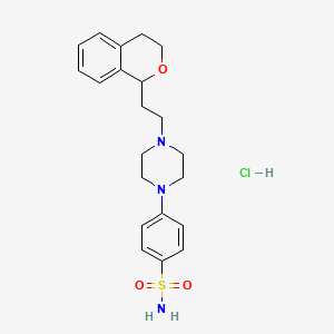 molecular formula C21H28ClN3O3S B12067008 4-[4-[2-(3,4-dihydro-1H-isochromen-1-yl)ethyl]piperazin-1-yl]benzenesulfonamide;hydrochloride 