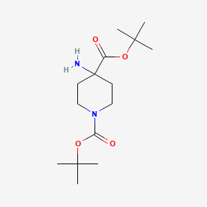 molecular formula C15H28N2O4 B12067082 tert-Butyl 1-Boc-4-amino-4-piperidinecarboxylate 