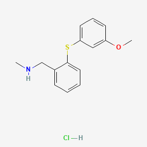 molecular formula C15H18ClNOS B12067218 Benzenemethanamine, 2-((3-methoxyphenyl)thio)-N-methyl-, hydrochloride CAS No. 127905-86-6