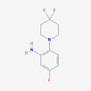 molecular formula C11H13F3N2 B12067265 2-(4,4-Difluoro-piperidin-1-yl)-5-fluoro-phenylamine 