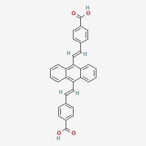 molecular formula C32H22O4 B12067282 4,4'-((1E,1'E)-Anthracene-9,10-diylbis(ethene-2,1-diyl))dibenzoic acid 