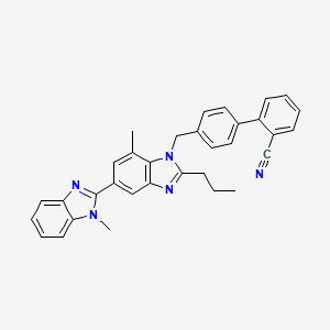 molecular formula C33H29N5 B12067290 4'-((1,7'-Dimethyl-2'-propyl-1H,1'H-[2,5'-bibenzo[d]imidazol]-1'-yl)methyl)-[1,1'-biphenyl]-2-carbonitrile CAS No. 1338830-39-9