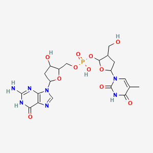 molecular formula C20H26N7O11P B12067319 [5-(2-amino-6-oxo-1H-purin-9-yl)-3-hydroxyoxolan-2-yl]methyl [3-(hydroxymethyl)-5-(5-methyl-2,4-dioxopyrimidin-1-yl)oxolan-2-yl] hydrogen phosphate 