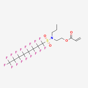 molecular formula C8F17SO2N(C3H7)CH2CH2OC(=O)CHCH2<br>C16H14F17NO4S B12067384 2-(((Heptadecafluorooctyl)sulphonyl)propylamino)ethyl acrylate CAS No. 2357-60-0