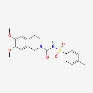 molecular formula C19H22N2O5S B1206750 6,7-dimethoxy-N-(4-methylphenyl)sulfonyl-3,4-dihydro-1H-isoquinoline-2-carboxamide 