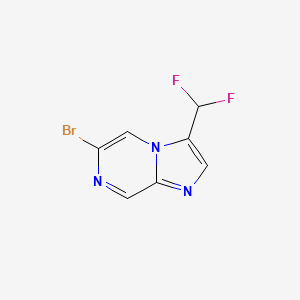 molecular formula C7H4BrF2N3 B12067583 6-Bromo-3-(difluoromethyl)imidazo[1,2-A]pyrazine 