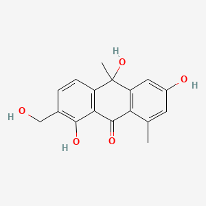 molecular formula C17H16O5 B1206765 1,6,10-Trihydroxy-2-(hydroxymethyl)-8,10-dimethyl-9(10H)-anthracenone CAS No. 154163-90-3