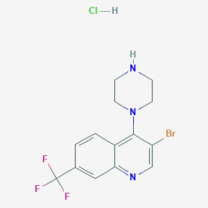 molecular formula C14H14BrClF3N3 B12067714 3-Bromo-4-(piperazin-1-yl)-7-(trifluoromethyl)quinoline hydrochloride CAS No. 1203579-64-9