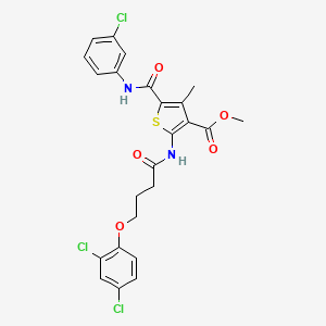 Methyl 5-((3-chlorophenyl)carbamoyl)-2-(4-(2,4-dichlorophenoxy)butanamido)-4-methylthiophene-3-carboxylate