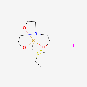 molecular formula C10H22INO3SSi B1206791 Sulfonium, ethylmethyl(2,8,9-trioxa-5-aza-1-silabicyclo(3.3.3)undec-1-ylmethyl)-, iodide CAS No. 67349-09-1