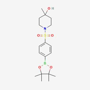 molecular formula C18H28BNO5S B12067915 4-Methyl-1-[4-(4,4,5,5-tetramethyl-[1,3,2]dioxaborolan-2-yl)-benzenesulfon-yl]-piperidin-4-ol 