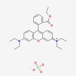 Xanthylium, 3,6-bis(diethylamino)-9-(2-(ethoxycarbonyl)phenyl)-, perchlorate