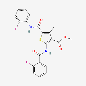 Methyl 2-(2-fluorobenzamido)-5-((2-fluorophenyl)carbamoyl)-4-methylthiophene-3-carboxylate