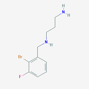 molecular formula C10H14BrFN2 B12067993 (3-Aminopropyl)[(2-bromo-3-fluorophenyl)methyl]amine 