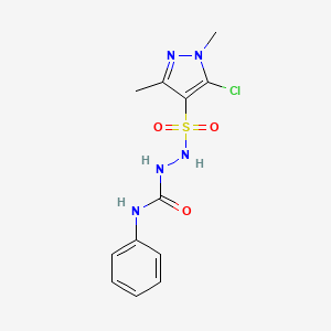 molecular formula C12H14ClN5O3S B12068006 1H-Pyrazole-4-sulfonic acid, 5-chloro-1,3-dimethyl-, 2-[(phenylamino)carbonyl]hydrazide CAS No. 959579-69-2