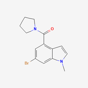 molecular formula C14H15BrN2O B12068011 (6-Bromo-1-methyl-1H-indol-4-yl)-pyrrolidin-1-yl-methanone 