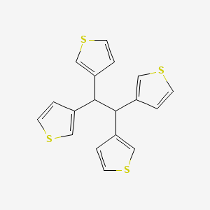 molecular formula C18H14S4 B12068019 1,1,2,2-Tetra(thiophen-3-yl)ethane 