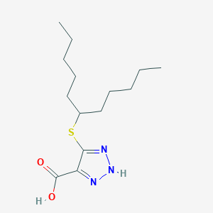 molecular formula C14H25N3O2S B1206806 4-Carboxy-5-(1-pentyl)hexylsulfanyl-1,2,3-triazole CAS No. 190080-32-1