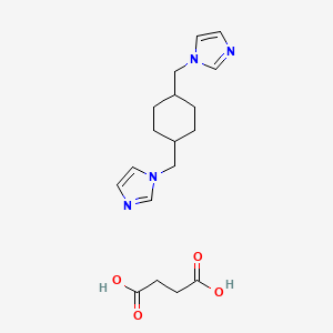 molecular formula C18H26N4O4 B1206810 1-((4-((1-Imidazolyl)methyl)cyclohexyl)methyl)imidazole succinate CAS No. 113863-88-0