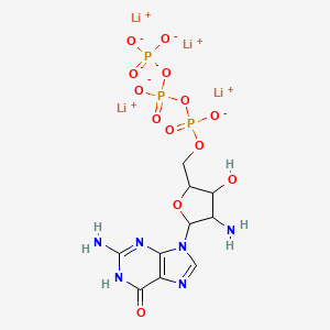 molecular formula C10H13Li4N6O13P3 B12068163 2'-Amino-2'-deoxyguanosine-5'-triphospate tetralithium salt 