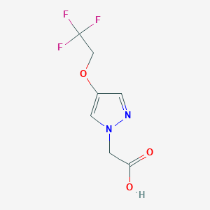 molecular formula C7H7F3N2O3 B12068241 2-(4-(2,2,2-Trifluoroethoxy)-1H-pyrazol-1-yl)acetic acid 