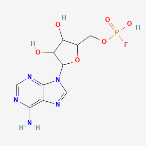 molecular formula C10H13FN5O6P B12068252 [5-(6-Aminopurin-9-yl)-3,4-dihydroxyoxolan-2-yl]methoxy-fluorophosphinic acid 