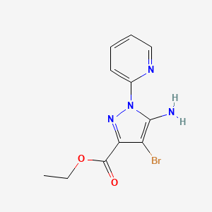 molecular formula C11H11BrN4O2 B12068263 Ethyl 5-amino-4-bromo-1-(2-pyridyl)pyrazole-3-carboxylate 