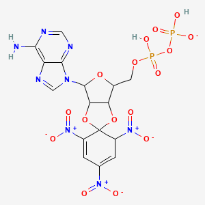 [[4-(6-Aminopurin-9-yl)-1',3',5'-trinitrospiro[3a,4,6,6a-tetrahydrofuro[3,4-d][1,3]dioxole-2,6'-cyclohexa-1,3-diene]-6-yl]methoxy-hydroxyphosphoryl] hydrogen phosphate