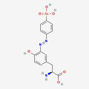molecular formula C15H16AsN3O6 B1206835 Tyrosine-4-azobenzenearsonate CAS No. 33650-94-1