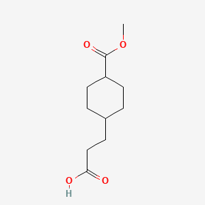 molecular formula C11H18O4 B12068359 trans 3-(4-(Methoxycarbonyl)cyclohexyl)propanoic acid 