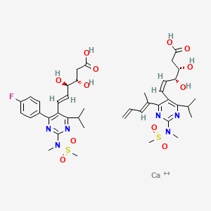 molecular formula C41H55CaFN6O12S2+2 B12068392 calcium;(Z,3S,4R)-3,4-dihydroxy-6-[2-[methyl(methylsulfonyl)amino]-4-[(2E)-penta-2,4-dien-2-yl]-6-propan-2-ylpyrimidin-5-yl]hex-5-enoic acid;(E,3S,4R)-6-[4-(4-fluorophenyl)-2-[methyl(methylsulfonyl)amino]-6-propan-2-ylpyrimidin-5-yl]-3,4-dihydroxyhex-5-enoic acid 