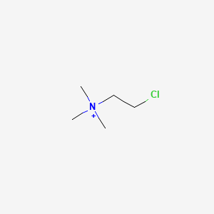 molecular formula (ClCH2CH2N(CH3)3)Cl<br>C5H13Cl2N<br>C5H13ClN+ B1206847 Chlormequat CAS No. 7003-89-6