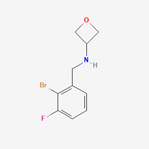 N-[(2-Bromo-3-fluorophenyl)methyl]oxetan-3-amine