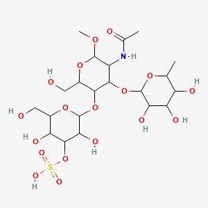 [2-[5-acetamido-2-(hydroxymethyl)-6-methoxy-4-(3,4,5-trihydroxy-6-methyloxan-2-yl)oxyoxan-3-yl]oxy-3,5-dihydroxy-6-(hydroxymethyl)oxan-4-yl] hydrogen sulfate