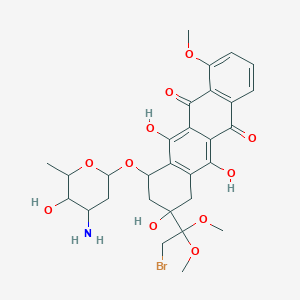 7-(4-amino-5-hydroxy-6-methyloxan-2-yl)oxy-9-(2-bromo-1,1-dimethoxyethyl)-6,9,11-trihydroxy-4-methoxy-8,10-dihydro-7H-tetracene-5,12-dione