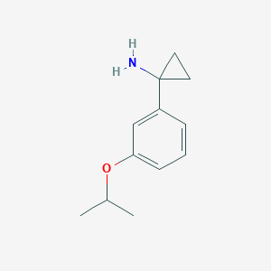 molecular formula C12H17NO B12068562 Cyclopropanamine, 1-[3-(1-methylethoxy)phenyl]- 