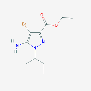 molecular formula C10H16BrN3O2 B12068642 Ethyl 5-amino-4-bromo-1-sec-butyl-pyrazole-3-carboxylate CAS No. 1427013-82-8