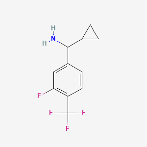 molecular formula C11H11F4N B12068660 Cyclopropyl[3-fluoro-4-(trifluoromethyl)phenyl]methanamine 