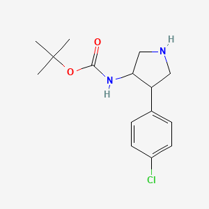 tert-butyl N-[4-(4-chlorophenyl)pyrrolidin-3-yl]carbamate