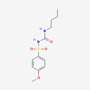 molecular formula C12H18N2O4S B1206889 Benzenesulfonamide, N-[(butylamino)carbonyl]-4-methoxy- CAS No. 24535-67-9