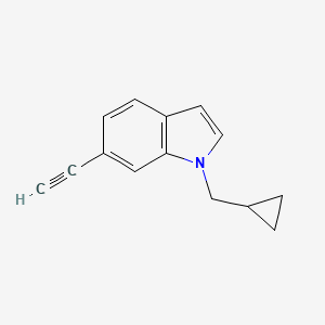 molecular formula C14H13N B12068894 1-Cyclopropylmethyl-6-ethynyl-1H-indole 