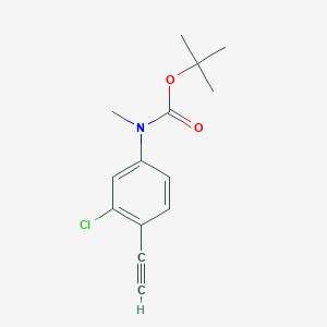 molecular formula C14H16ClNO2 B12068909 (3-Chloro-4-ethynyl-phenyl)-methyl-carbamic acid tert-butyl ester 